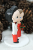 Picture of Christmas Wedding Cake Topper, Mixed Race Wedding Cake Topper