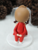 Picture of Forehead Kissing Wedding Cake Topper, Red Christmas Weddings Theme Cake Topper