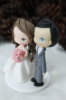 Picture of Pink Wedding Cake Topper, Classic bride & groom wedding cake topper