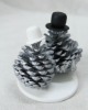 Picture of Silver Anniversary Wedding Cake Topper, Pinecone wedding cake topper