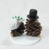 Picture of Pinecones Wedding Cake Topper, Christmas wedding cake topper