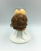 Picture of Curly Hair Bride and Bald Groom Wedding Cake Topper, Elopement cake topper