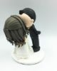 Picture of Spiky hair groom and Half do hair bride wedding cake topper, Kissing Couple Wedding Topper