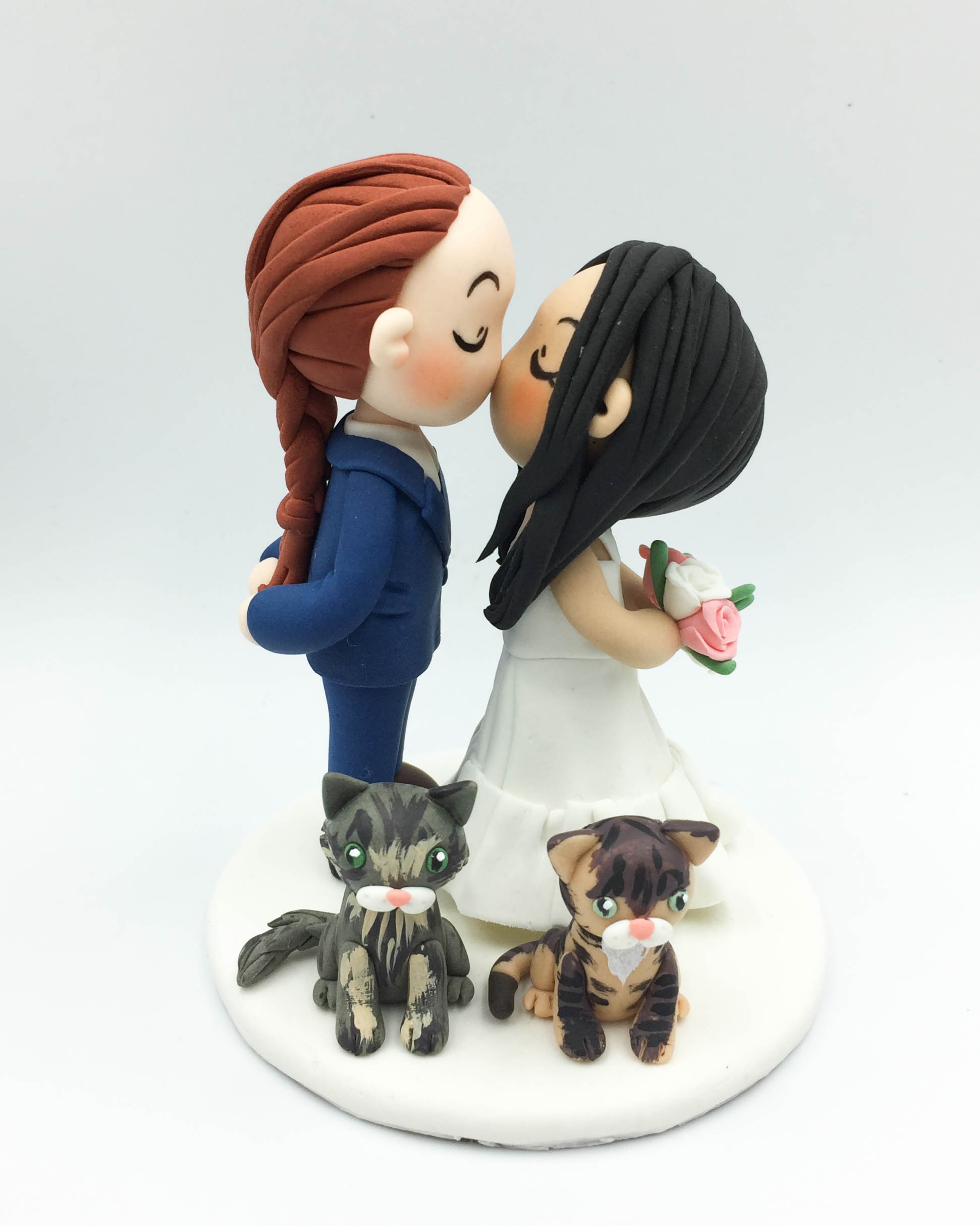 Picture of Wedding cake topper with cats, Man- Braid Groom figurine