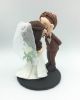 Picture of Rustic Wedding Cake Topper, Kissing Bride and Groom Wedding Figurine