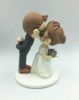 Picture of Nerd Wedding cake topper, Cupcake lover wedding cake topper, Kissing bride and groom figurine
