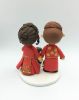 Picture of Chinese Wedding Cake Topper with Dogs, Red Wedding Theme Cake Topper