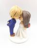 Picture of Kissing Bride & Groom Wedding Figurine, Elopement Wedding Cake Topper, Wedding anniversary gift idea