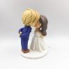 Picture of Kissing Bride & Groom Wedding Figurine, Elopement Wedding Cake Topper, Wedding anniversary gift idea