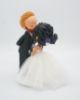 Picture of Interracial bride groom wedding cake topper, Forehead kissing couple topper