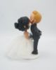Picture of Interracial bride groom wedding cake topper, Forehead kissing couple topper