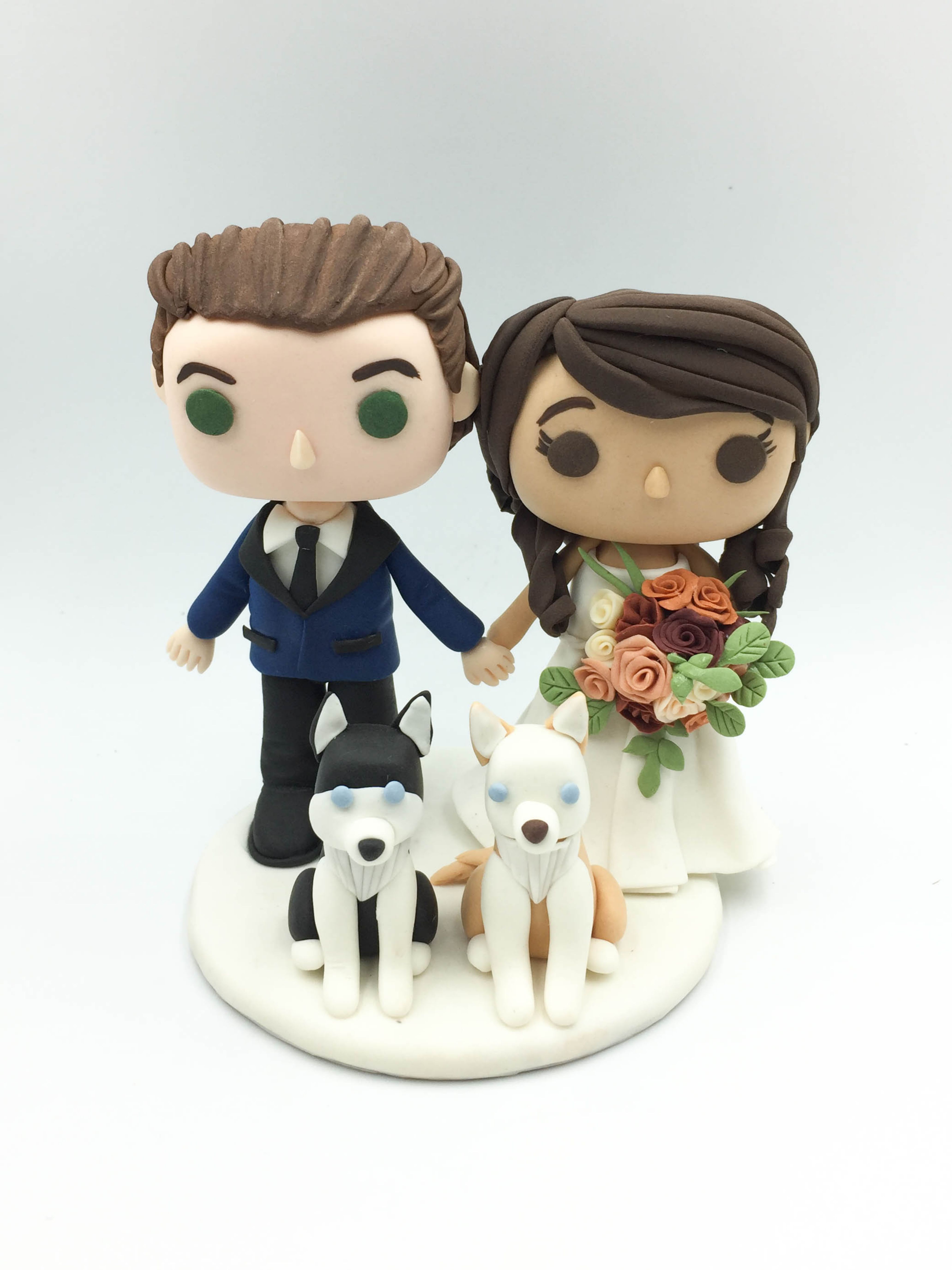 Picture of Custom Funko Pop Wedding Cake Topper With Dogs