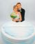Picture of Custom Bride & Groom Portrait Wedding Cake Topper, Acrylic Glass Painting Wedding Couple