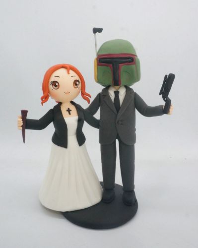 Picture of Buffy the Vampire Slayer & Star Wars Wedding Cake Topper, Movie lovers Wedding Theme