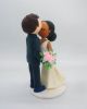 Picture of Mixed-Race bride and groom wedding Cake Topper, Kissing Couple Figurine
