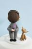 Picture of Harry Potter & Star Wars wedding cake topper, bride & groom with dog cake topper