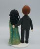 Picture of Mixed Race bride & groom cake topper, Indian bride & British groom wedding cake topper