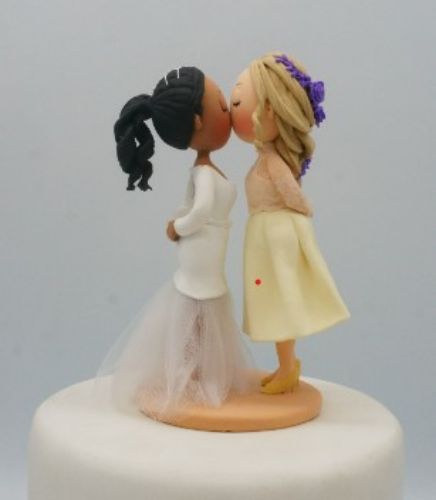 Picture of Bride and Bride Wedding Cake Topper,  Wedding Theme Cake Topper