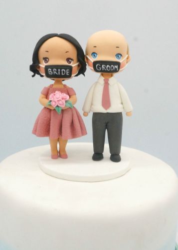 Picture of 10 Years Anniversary Wedding Cake Topper, Dusty Rose Wedding Theme