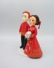 Picture of Chinese Wedding Cake Topper, Bride and Groom in Red dress cake topper