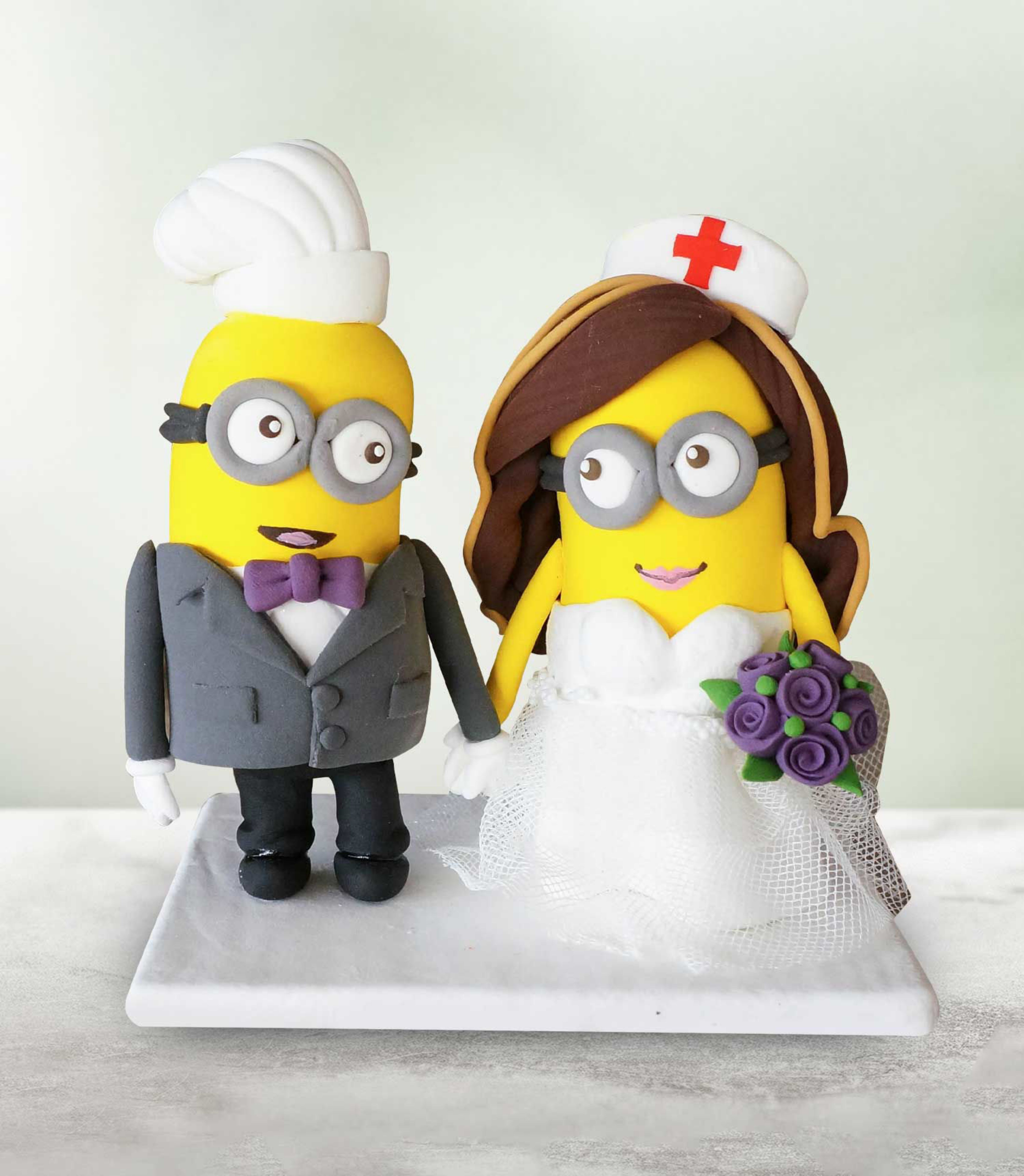 Picture of Nurse and Chef Wedding Cake Topper, Minion Wedding Cake Topper