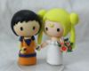 Picture of Son Goku and Sailor Moon wedding cake topper- Anime inspire wedding theme