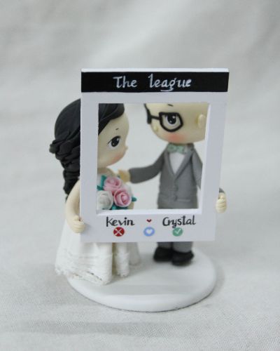 Picture of The League wedding cake topper, Online Dating wedding cake topper, story teller topper