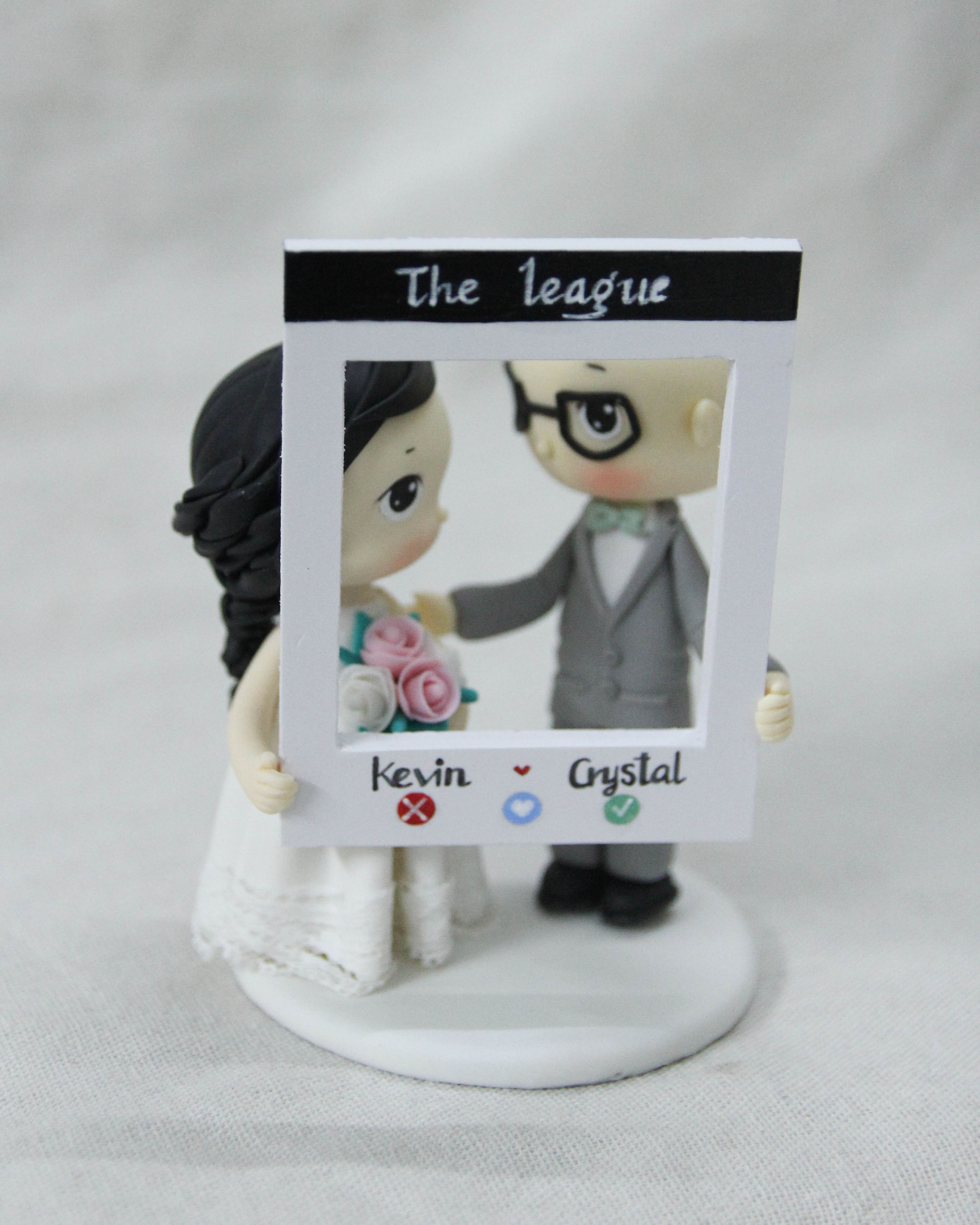 Picture of The League wedding cake topper, Online Dating wedding cake topper, story teller topper