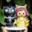 Picture of Black Panther & Nine-Tailed Pokemon Wedding Cake Topper, Custom Unique Wedding Cake Topper