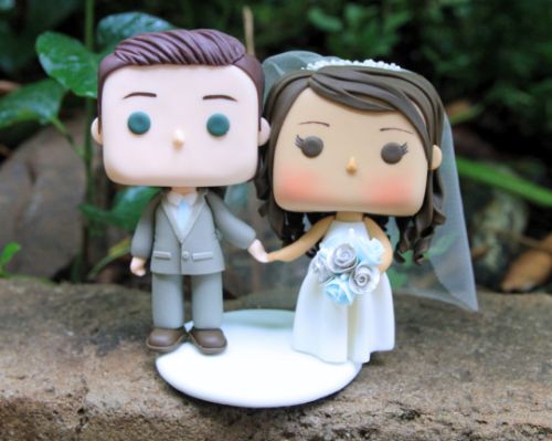 Picture of Funko Pop Wedding Cake Topper, Blue & Gray Themed Wedding