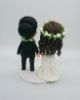 Picture of Mini Hawaiian Bride & Groom Wedding Cake Topper, Beach Wedding Cake Topper