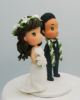 Picture of Mini Hawaiian Bride & Groom Wedding Cake Topper, Beach Wedding Cake Topper