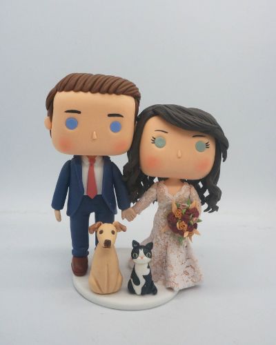 Picture of Custom Wedding Funko Pop with dogs, Anniversary Gifts for Funko Pop lover, pop figures gift