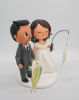 Picture of Fishing Wedding Cake Topper, Animal Crossing Villager Figure