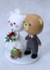 Picture of Milk & Mocha and Matcha wedding cake topper, Bride & Groom With Dog Topper