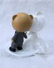 Picture of Milk & Mocha and Matcha wedding cake topper, Bride & Groom With Dog Topper