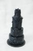 Picture of Black Wedding cake miniature replica figurine, Christmas wedding cake ornament