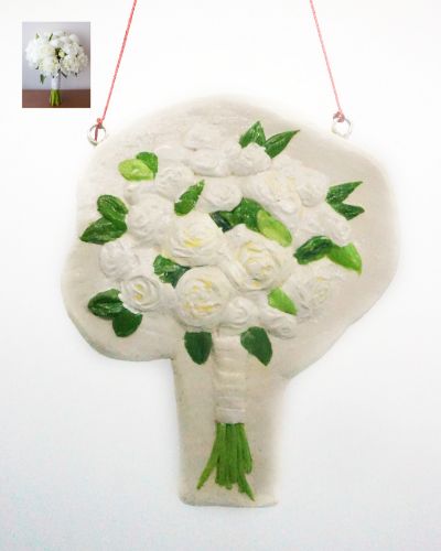 Picture of Bouquet replica ornament, 2D miniature bouquet, 1st anniversary gift