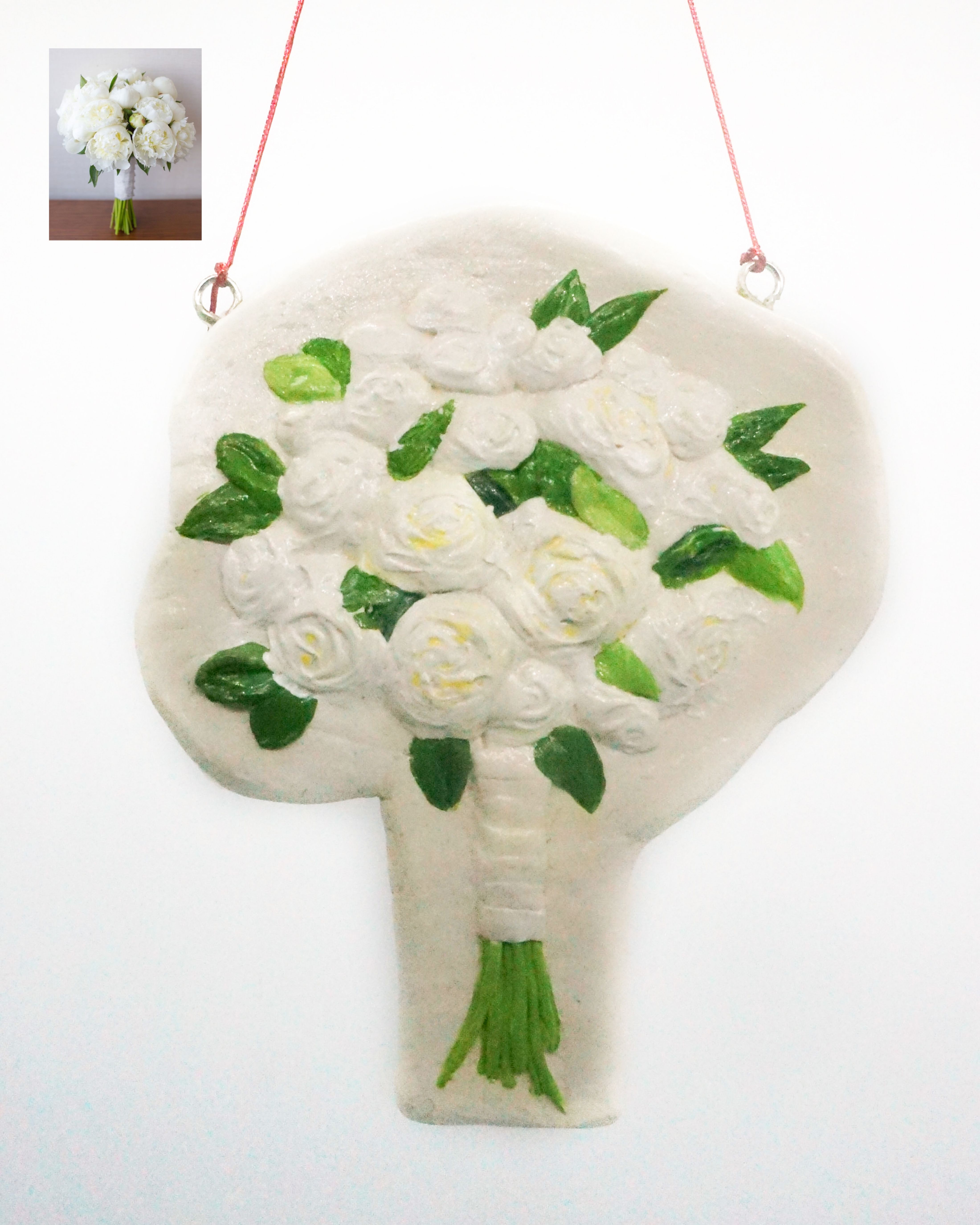 Picture of Bouquet replica ornament, 2D miniature bouquet, 1st anniversary gift