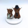 Picture of Highland Cattle Wedding Cake Topper, Long-Haired Buffalo Bride & Groom