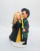 Picture of Harry Potter & Star Wars Themed Wedding Cake Topper, Jedi fan and Hufflepuff fan wedding