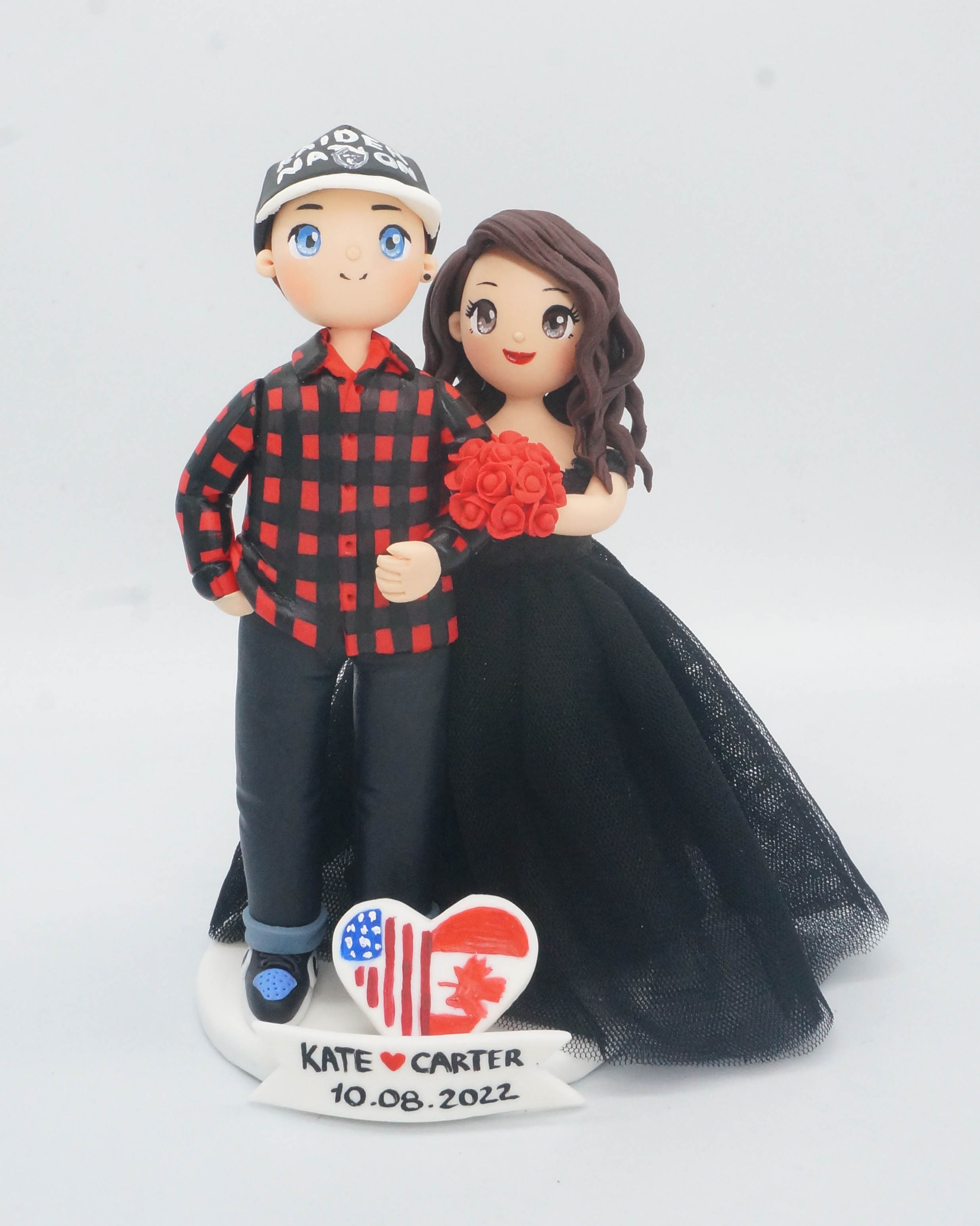 Picture of Emo Pop Punk Till Death Wedding Cake Topper, U.S.-Canadian Wedding Cake Topper