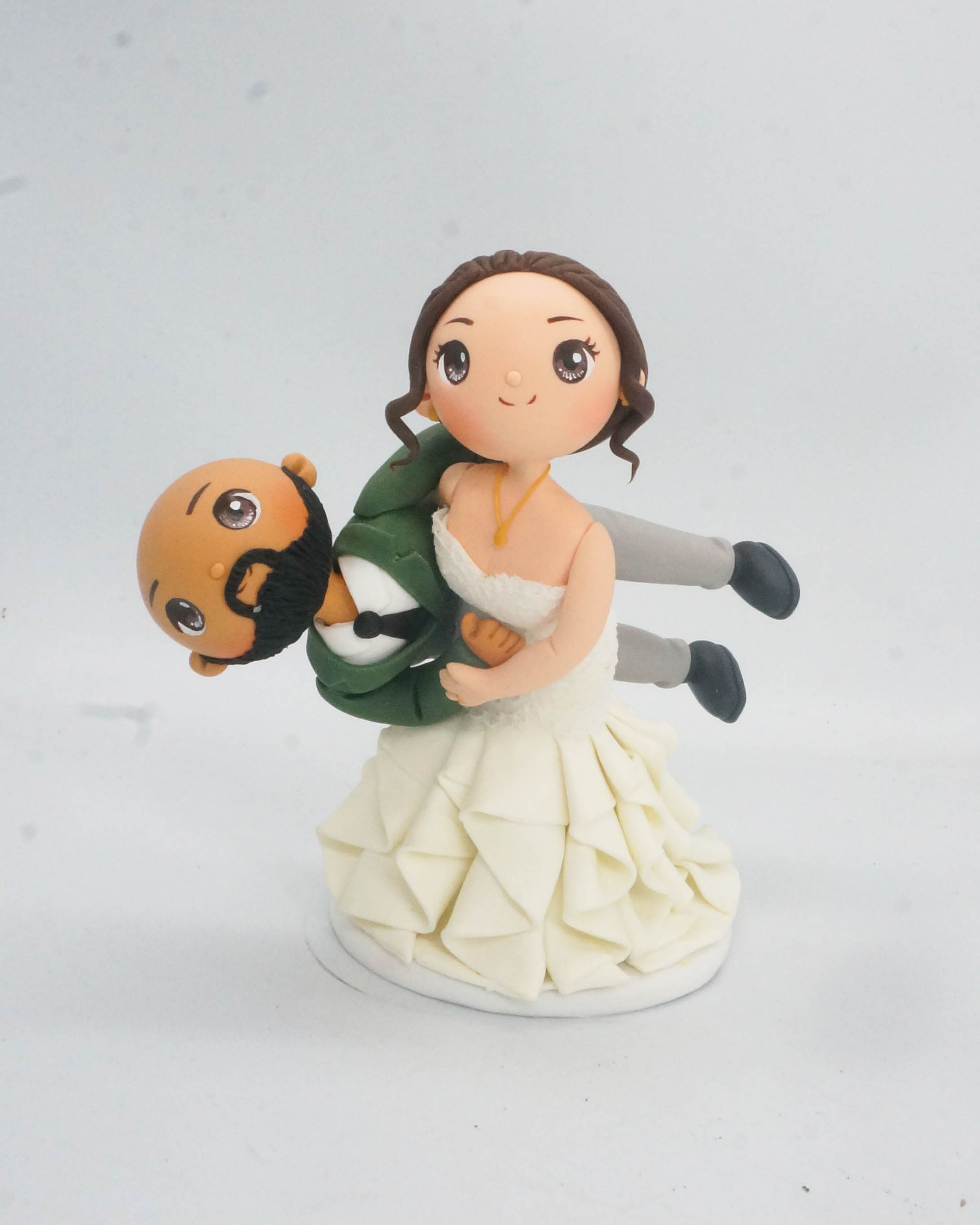 Picture of Jiu Jitsu Wedding Cake Topper, Judo Bride & Groom Cake Topper, Funny Wedding Cake Decor 