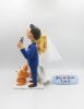 Picture of Electric Technician Groom & Blonde hair bride Wedding Cake Topper with Dogs, Muscular Groom Figurine