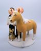 Picture of Gay Wedding Cake Topper with Horse & Dogs, LGBTQ Wedding Cake Topper, Animal Lovers Gifts