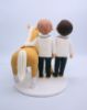 Picture of Gay Wedding Cake Topper with Horse & Dogs, LGBTQ Wedding Cake Topper, Animal Lovers Gifts