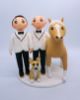 Picture of Gay Wedding Cake Topper with Horse & Dogs, LGBTQ Wedding Cake Topper, Animal Lovers Gifts