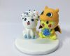 Picture of Ninetales & Pikachu Wedding Cake Topper, Pokemon Fans Wedding, Pikachu & Dragonite Clay Figure