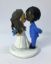 Picture of African American Wedding Cake Topper, Interracial Couple in blue theme decor