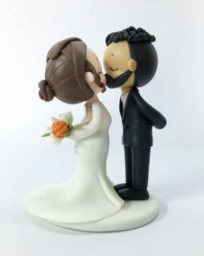 Picture of Gorgeous wedding cake topper, Full Beard Groom Wedding Cake Topper, Kissing Cake Topper